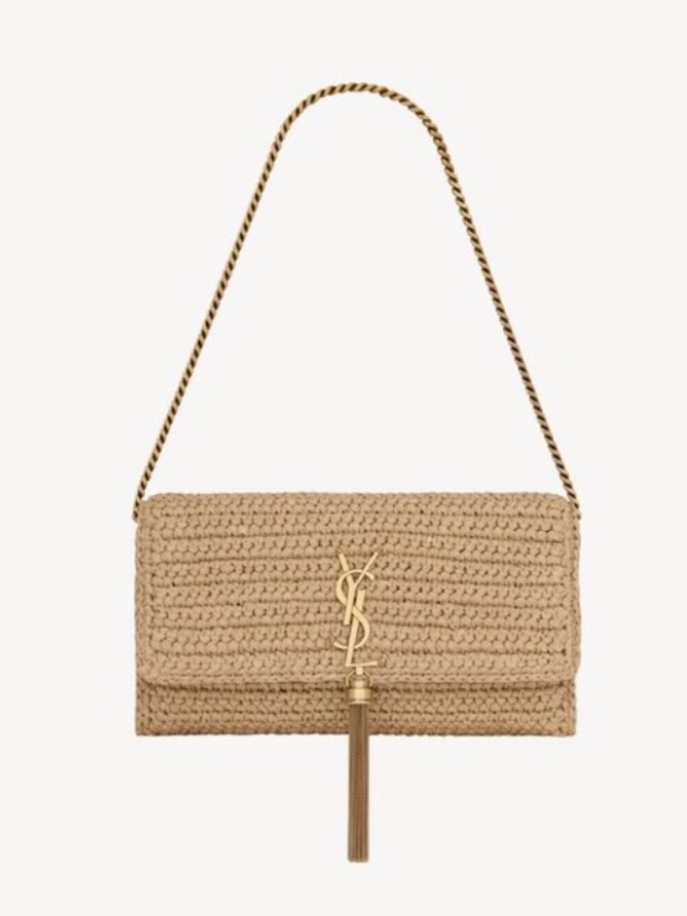 SAINT LAURENT Kate 99 tassel raffia shoulder bag crossbody bag clutch - Picture 10 of 11